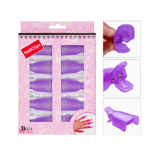 Nail Clips- 10 Clipes para remoção de alongamento em gel