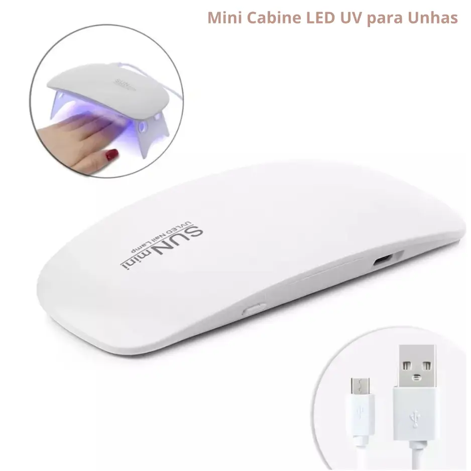 Mini Cabine LED UV - Secagem de Unhas com Esmaltação Normal ou em Gel