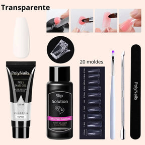 Kit Completo PolyNails- Alongamento de Unhas em Casa