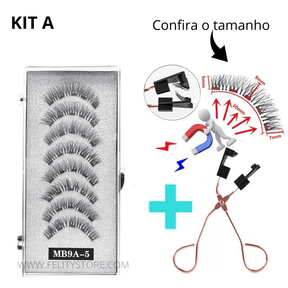 Kit Exclusivo: Aplicador + 2 Pares de Cílios Magnéticos Reutilizáveis 3D com 4 Ímãs para Sustentação Perfeita!