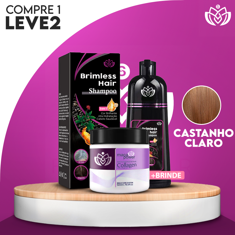 [COMPRE 1 LEVE 2] Shampoo Brimless Natural 3 em 1 (Dura até 6 Meses) + Creme Hidratante de BRINDE