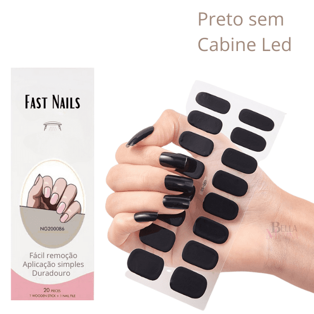 Unhas de Gel Adesivos + Cabine Led UV para secagem- Fast Nails