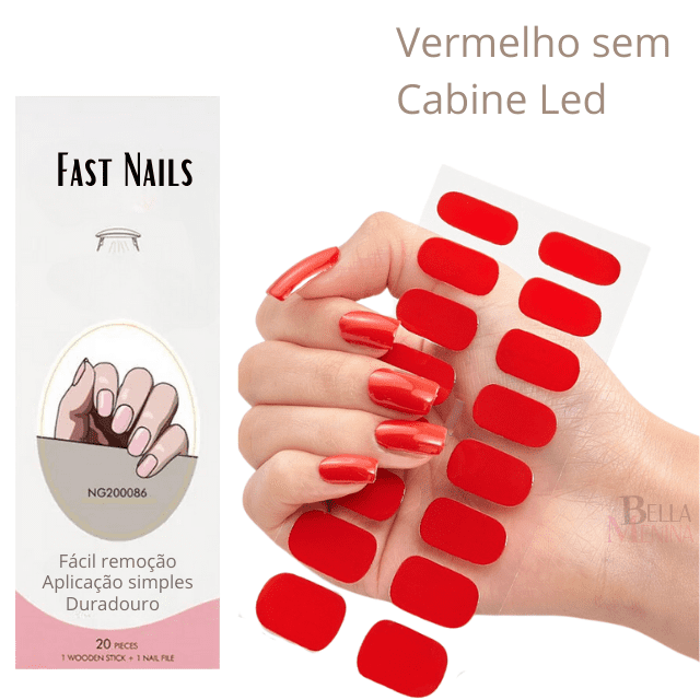 Unhas de Gel Adesivos + Cabine Led UV para secagem- Fast Nails