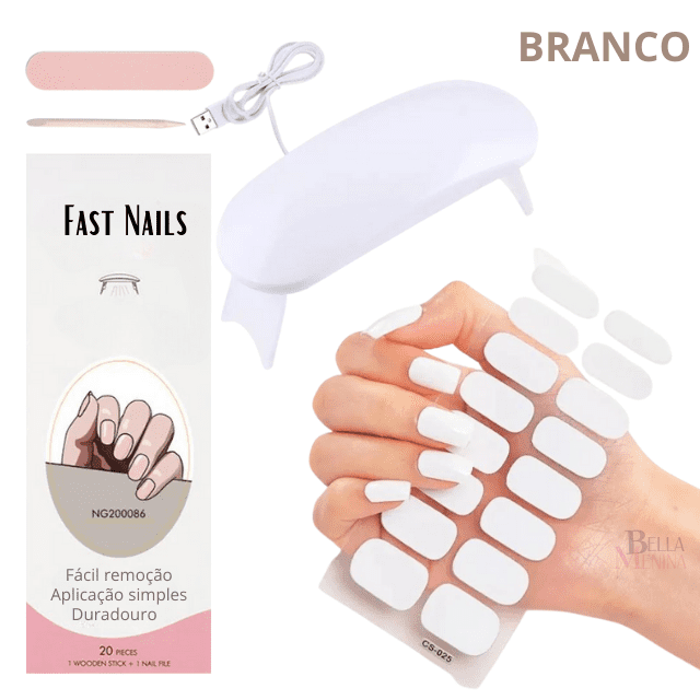 Unhas de Gel Adesivos + Cabine Led UV para secagem- Fast Nails