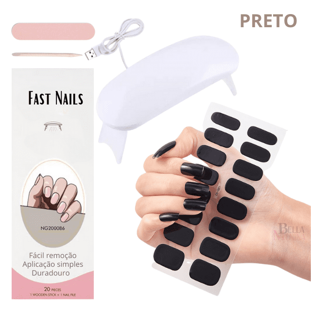 Unhas de Gel Adesivos + Cabine Led UV para secagem- Fast Nails