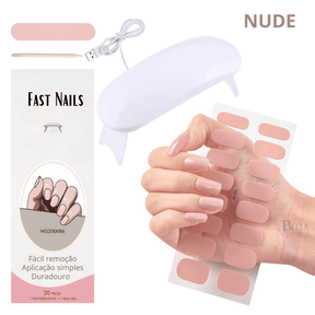 Unhas de Gel Adesivos + Cabine Led UV para secagem- Fast Nails