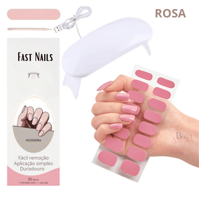 Unhas de Gel Adesivos + Cabine Led UV para secagem- Fast Nails