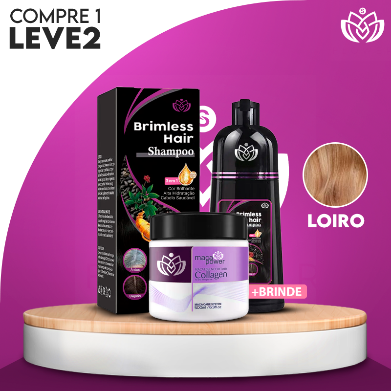 [COMPRE 1 LEVE 2] Shampoo Brimless Natural 3 em 1 (Dura até 6 Meses) + Creme Hidratante de BRINDE