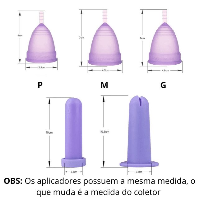 Soft Lux- Coletor Menstrual + Aplicador reutilizável e econômico